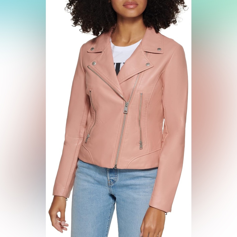 Levi's womens Faux Leather Asymmetrical Moto Jacket size M